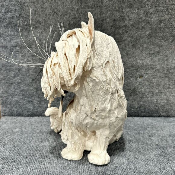 Vintage FB Fogg Ann Johnson Paper Mache Persian pendulum Cat Clock WORKS!!! - Picture 4 of 13